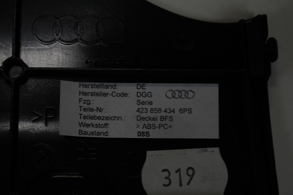 Audi R8 42 Abdeckung unter Schalttafel 423858434 Armaturenbrett Verkleidung, Armaturenbrettverkleidung, Verkleidungen, Interieur