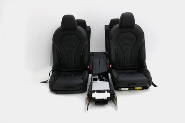 Sitzauflage Schwarz Kunstleder passend für BMW 5er G30 & G31 OT406