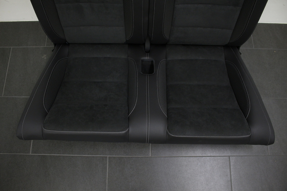 Org. VW Golf 6 Cabrio Rücksitzbank Rücksitze Rückenlehne Leder Alcantara  schwarz, Sitze, Innenausstattungen & Sitze, Interieur