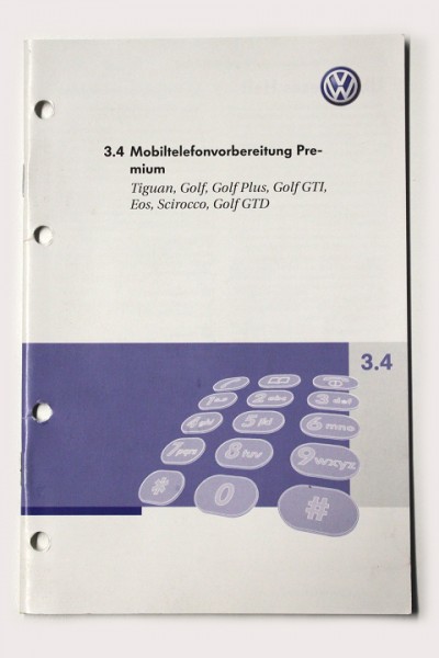 VW Tiguan Golf Mobiltelefonvorbereitung Premium BDA Anleitung Handbuch Telefon