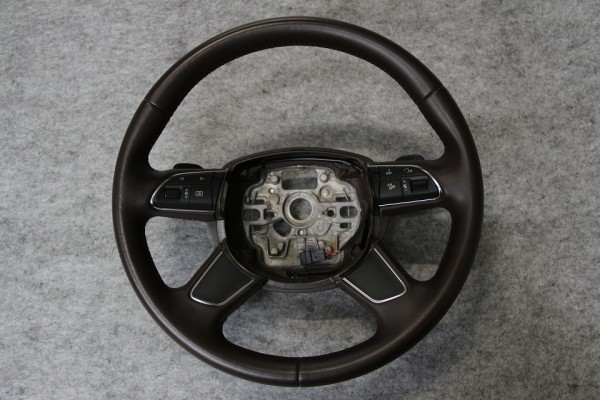 Audi A8 4H Lenkrad Leder Multifunktion 4H0419091D Schaltwippen Tiptronic braun